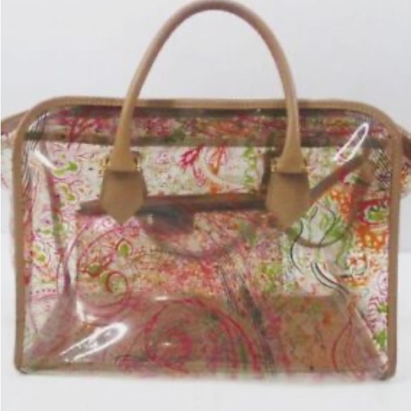 Etro Clear Tote Bag / Notorious Paisley Print W/ Pouch Inside /Made In Italy - Picture 10 of 15